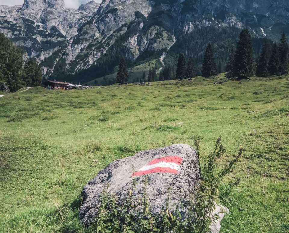 Austrian Flag painted on a Stone - Photo: T. Q. (Unsplash)